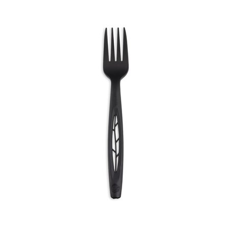 STALK MARKET CPLA Compostable Heavy Weight 6.5 in. Fork, Black, 1000PK CPLA-002-B